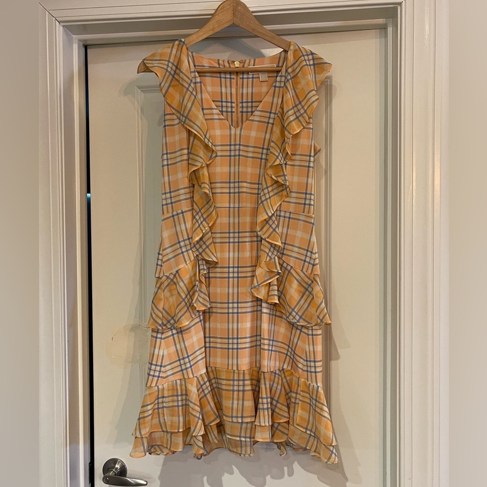 Michael Kors Plaid Ruffle Mini Dress